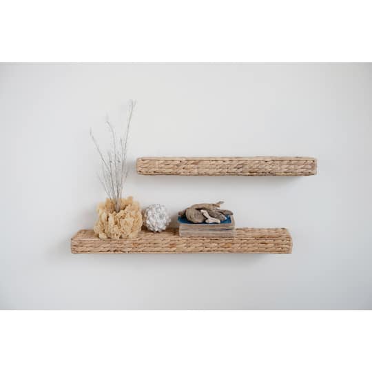 Hello Honey® 23.5" Handwoven Water Hyacinth Wall Shelf